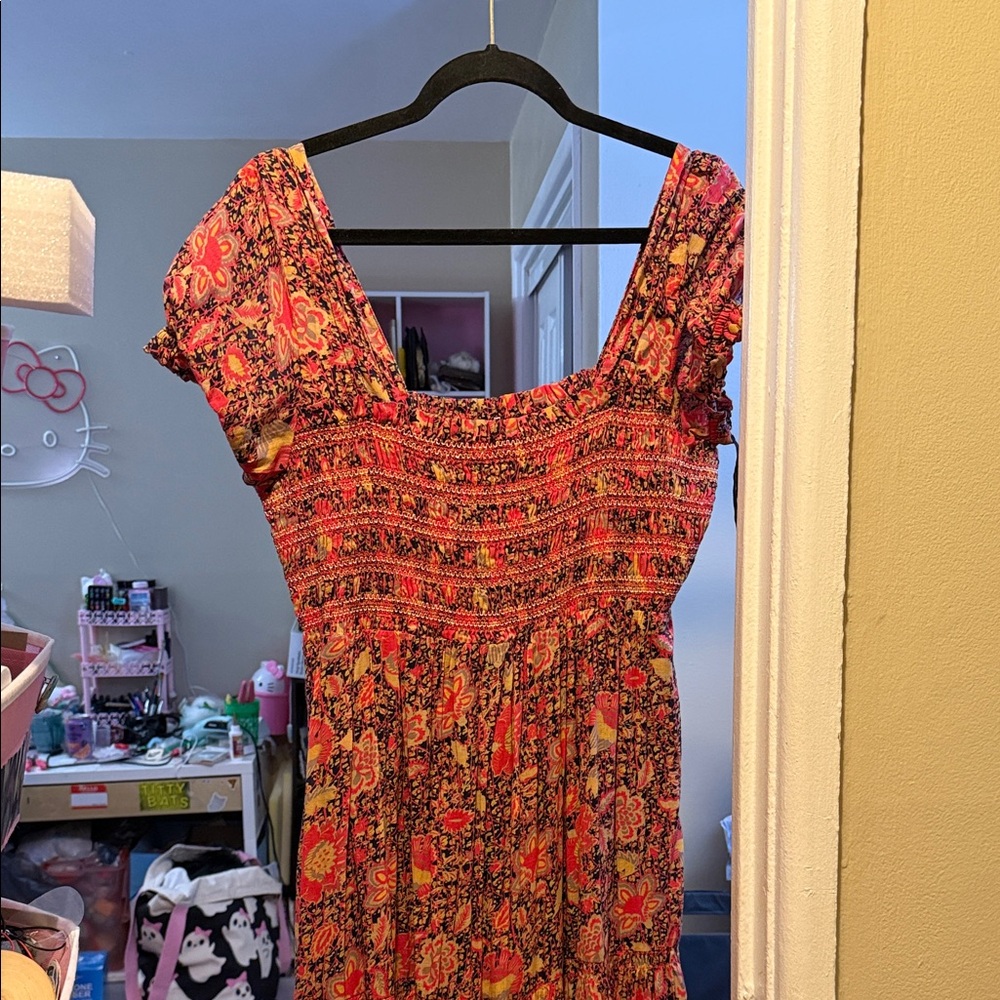Free People Red Floral Maxi Dress